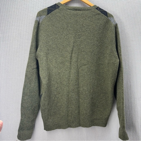 J Crew Men's Argyle Sweater Gray Green 100% Lambs Wool Pullover Men Size XL - Picture 5 of 8